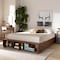 Baxton Studio Arthur Walnut Wood Queen Size Platform Bed with Built-In Shelves 164-10669 - alternate 7